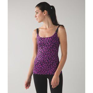 Lululemon Barre None Tank Purple Cheetah Print Size 6